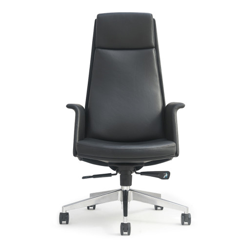 Leather Armchair | High Back Executive Chair With Aluminum Base For Office Supplier