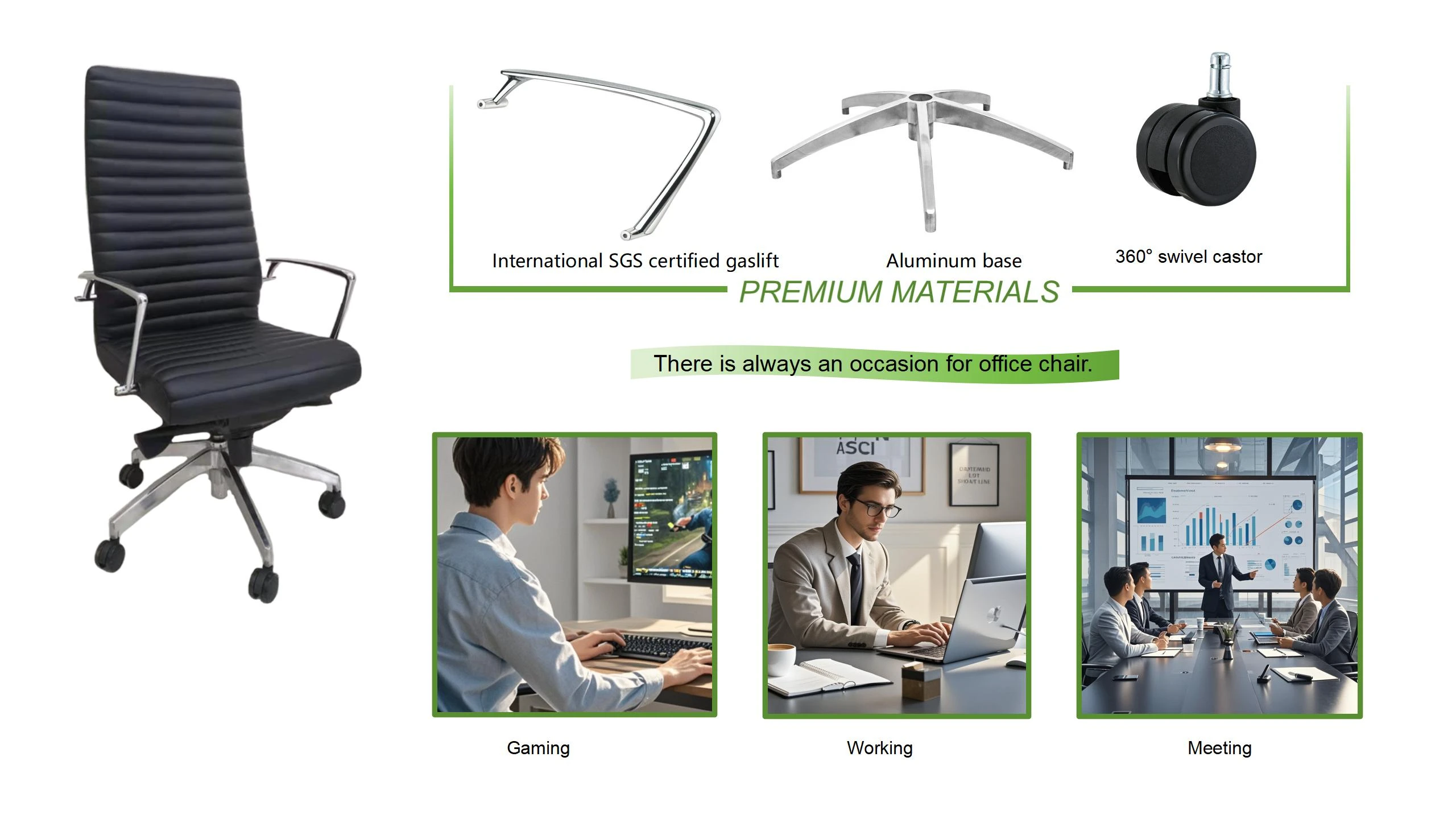 height adjustable office executive chair