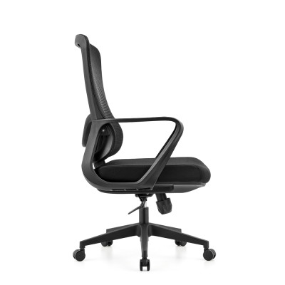 Wholesale OEM Black Task Chair | Ergonomic Mesh Swivel Office Chair with Fixed Arms for Home Office
