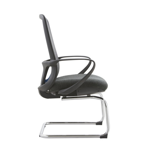 Modern Conference Office Chair | Chrome Tube And Mesh Feature Fabric Material Design | Mesh Chair For Meeting Room Use