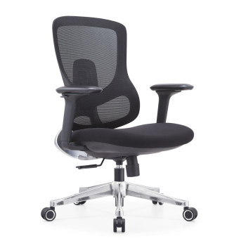 Ergonomic Black Task Office Chair with Adjustable Armrest Modern Mesh Fabric Design Swivel Chair