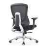 Ergonomic Black Task Office Chair with Adjustable Armrests Middle Back Modern Mesh Fabric Design Aluminium Swivel Chair