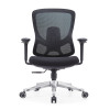 Ergonomic Black Task Office Chair with Adjustable Armrests Middle Back Modern Mesh Fabric Design Aluminium Swivel Chair