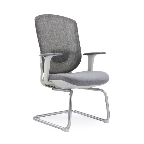 Adjustable Armrest Modern Mesh Conference Chair with Chrome Base for Living or Meeting Room Use
