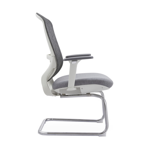 Adjustable Armrest Modern Mesh Conference Chair with Chrome Base for Living or Meeting Room Use