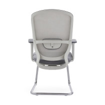 Adjustable Armrest Modern Mesh Conference Chair with Chrome Base for Living or Meeting Room Use