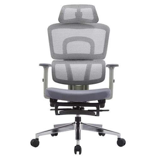 High Back Gray Ergonomic Mesh Office Chair with Footrest - Ideal Solution for Home Offices Wholesale