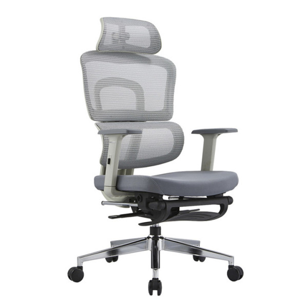 High Back Gray Ergonomic Mesh Office Chair with Footrest - Ideal Solution for Home Offices Wholesale