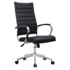 Black Swivel Executive Leather Chair | Ergonomic Seating with Chrome Armrest  for Office Projects & Bulk Orders