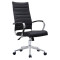 Black Swivel Executive Leather Chair | Ergonomic Seating with Chrome Armrest for Office Projects & Bulk Orders