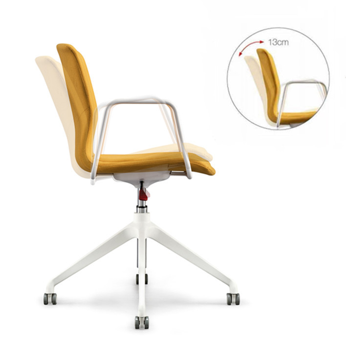 swivel fabric training chair with armrest