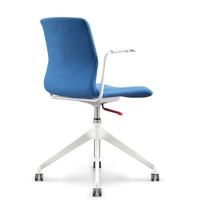 swivel fabric training chair with armrest