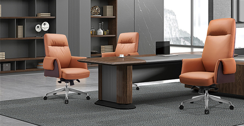 Leather office chair product brochure cover