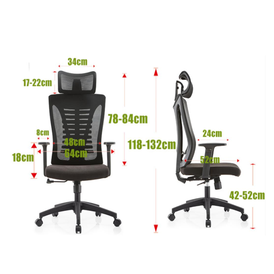 Silla ergonómica de oficina de malla con respaldo alto | Diseño reclinable y giratorio (YF-A221-16)