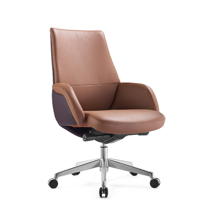 Brown Swivel Task Chair With Wheels | Ergonomic Chair For Home Office Supplier(YF-B317)