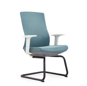Chaise d’accueil et d’invité de bureau, cadre arrière PA et cadre en métal, accoudoir PP blanc