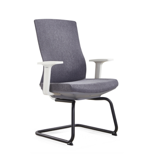 Chaise d’accueil et d’invité de bureau, cadre arrière PA et cadre en métal, accoudoir PP blanc