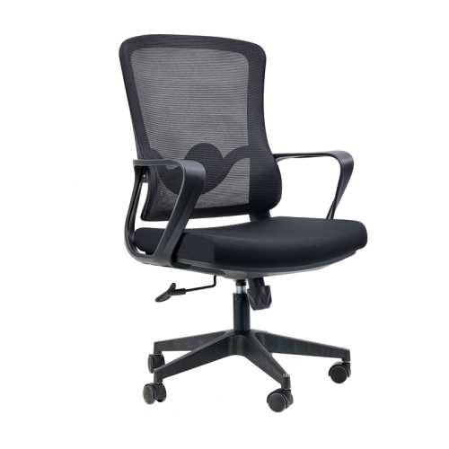 Wholesale OEM Black Task Chair | Ergonomic Mesh Swivel Office Chair with Fixed Arms for Home Office