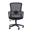 Wholesale OEM Black Task Chair | Ergonomic Mesh Swivel Office Chair with Fixed Arms for Home Office