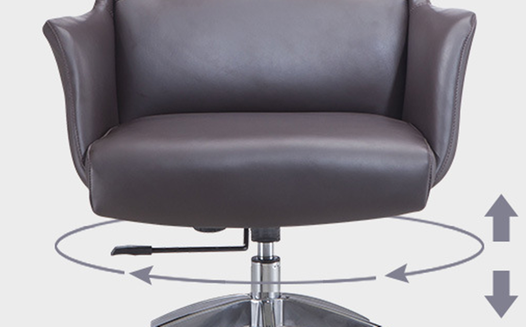 Diagram showing correct seat height and depth for an office chair