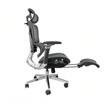 Adjustable Height Ergonomic Executive Office Chair with Aluminum Base & Footrest - Perfect for Wholesale, OEM & ODM