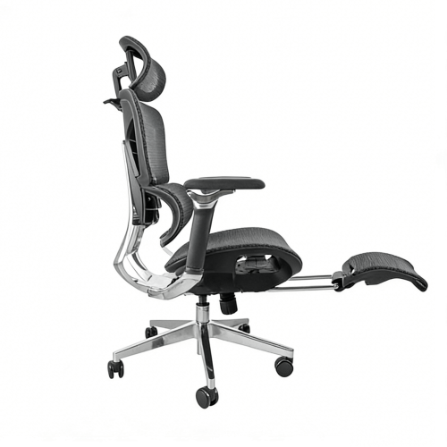 Adjustable Height Ergonomic Executive Office Chair with Aluminum Base & Footrest - Perfect for Wholesale, OEM & ODM