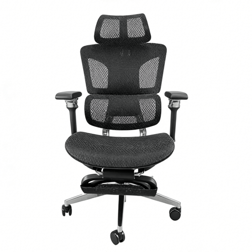 Adjustable Height Ergonomic Executive Office Chair with Aluminum Base & Footrest - Perfect for Wholesale, OEM & ODM