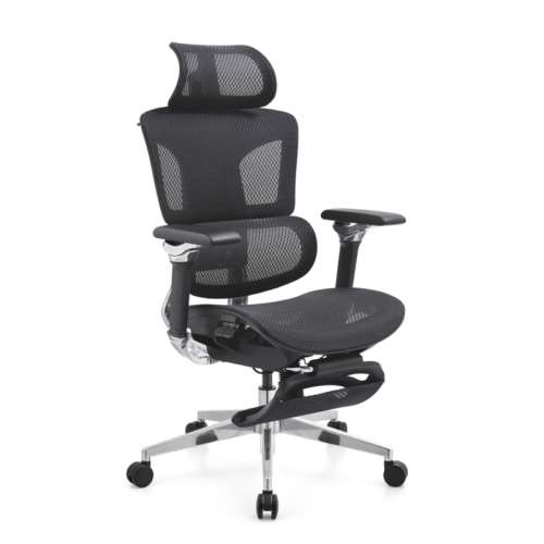 Adjustable Height Ergonomic Executive Office Chair with Aluminum Base & Footrest - Perfect for Wholesale, OEM & ODM