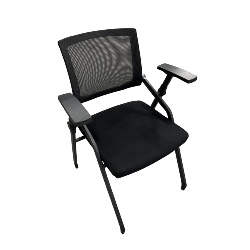 Black Foldable Training Office Chair with Plastic Seat Shell - Ideal for Corporate Training Rooms | Wholesale OEM/ODM Options