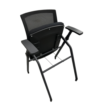 Black Foldable Training Office Chair with Plastic Seat Shell - Ideal for Corporate Training Rooms | Wholesale OEM/ODM Options