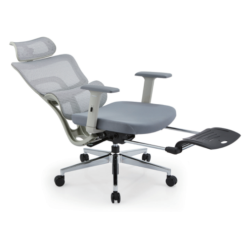 High Back Gray Ergonomic Mesh Office Chair with Footrest - Ideal Solution for Home Offices Wholesale
