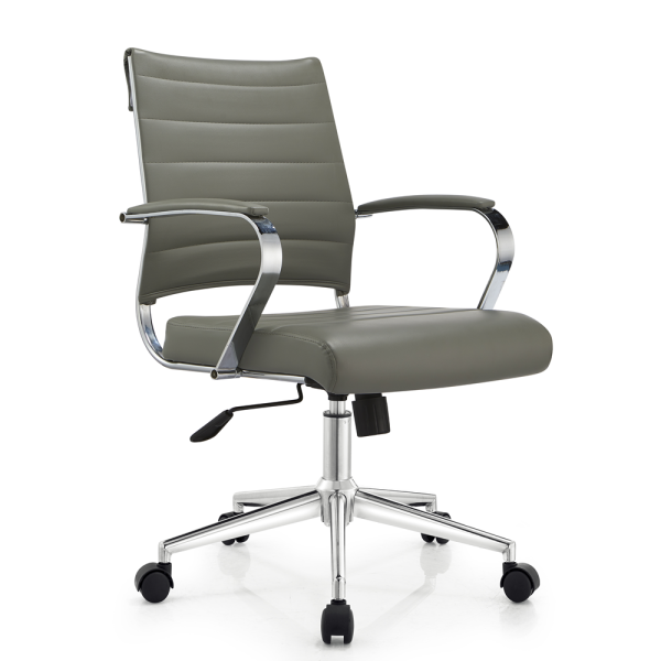 Chaise de bureau pivotante à dossier mi-haut | Accoudoirs chromés fixes | Solutions pour commandes en gros et services de conception