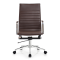 Executive Office Chair Manufacturer | Adjustable Brown Leather with Fixed Chrome Armrest | OEM ODM Wholesale