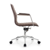 Brown Middle Back Task Office Chair | Durable Fixed Chrome Armrests Swivel Applicable to office areas