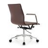 Brown Middle Back Task Office Chair | Durable Fixed Chrome Armrests Swivel Applicable to office areas