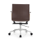 Brown Middle Back Task Office Chair | Durable Fixed Chrome Armrests  Swivel  Applicable to office areas