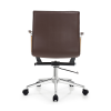 Brown Middle Back Task Office Chair | Durable Fixed Chrome Armrests Swivel Applicable to office areas
