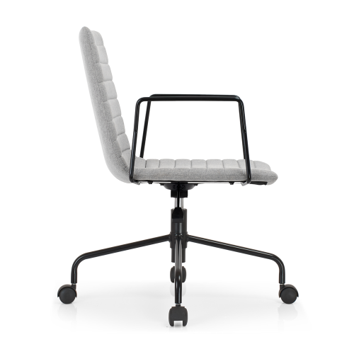 Office Task Chair Wholesale | Gray Middle Back Swivel Iron Armrest for Commercial Office Furniture