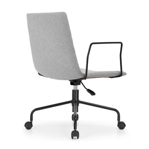 Office Task Chair Wholesale | Gray Middle Back Swivel Iron Armrest for Commercial Office Furniture