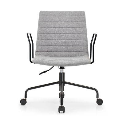 Office Task Chair Wholesale | Gray Middle Back Swivel Iron Armrest for Commercial Office Furniture
