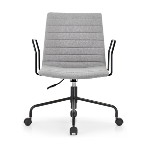 Office Task Chair Wholesale | Gray Middle Back Swivel Iron Armrest for Commercial Office Furniture