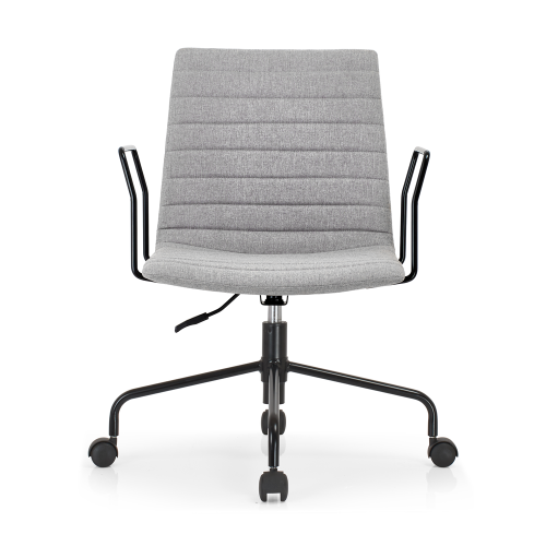 Office Task Chair Wholesale | Gray Middle Back Swivel Iron Armrest for Commercial Office Furniture