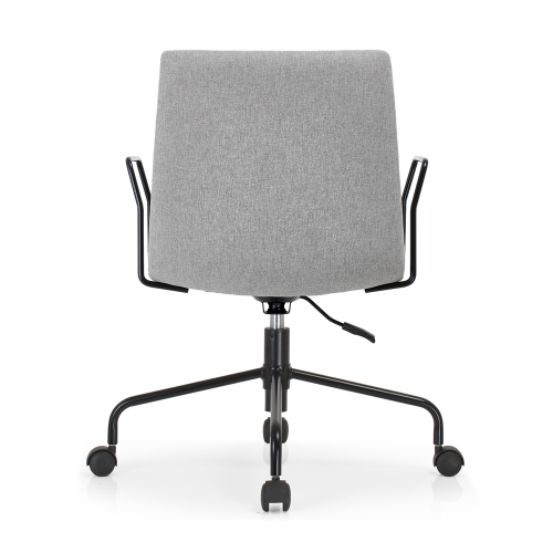 Office Task Chair Wholesale | Gray Middle Back Swivel Iron Armrest for Commercial Office Furniture