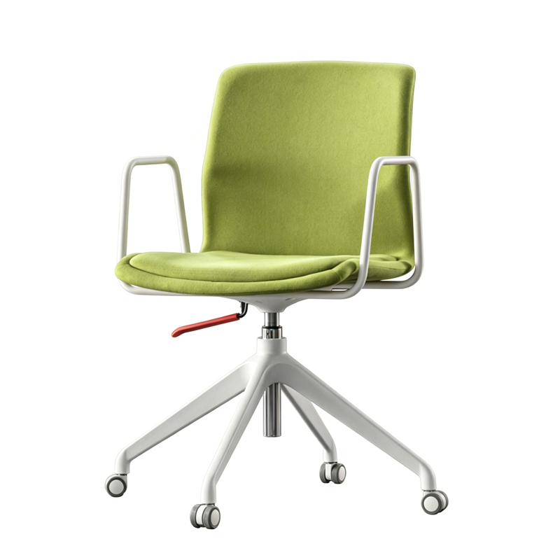 swivel fabric training chair with armrest