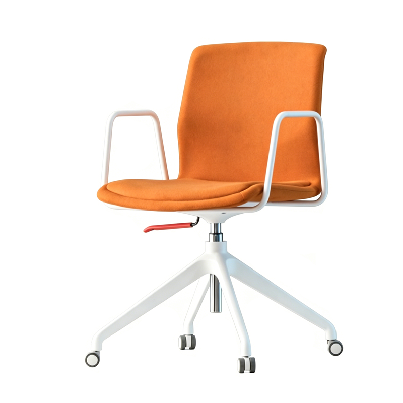 swivel fabric training chair with armrest