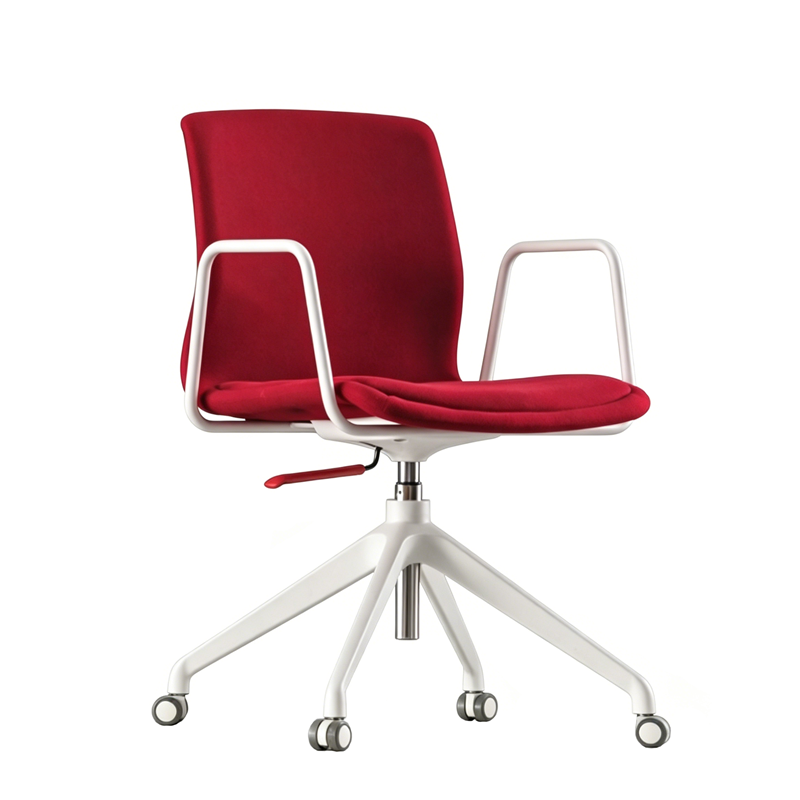 swivel fabric training chair with armrest