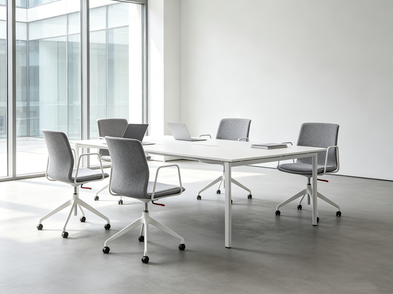 swivel fabric training chair with armrest