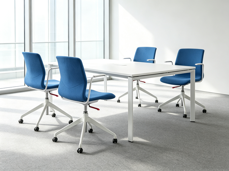 swivel fabric training chair with armrest