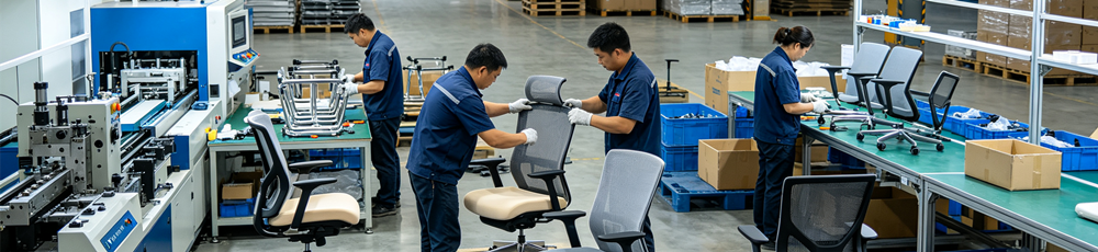 YF Office Chair manufacturing facility with production line