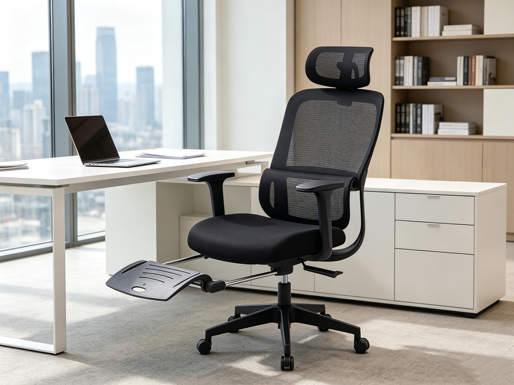 Ergonomic Mesh Office Chair With Footrest